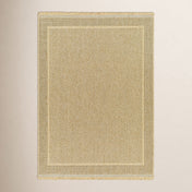 Outdoor Area Rug, 6'7" x 9', Tan Polypropylene with Fringe