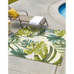 Outdoor Area Rug, 7'10" x 11' in Green