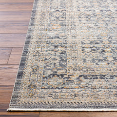 Outdoor Area Rug, 7 Ft 10 In x 10 Ft, Gray and Charcoal Polyester