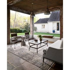 Outdoor Area Rug, 7 Ft 10 In x 10 Ft, Gray and Charcoal Polyester