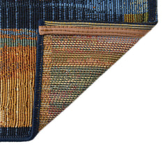 Outdoor Area Rug, 8' x 11'4", Blue with Geometric Pattern