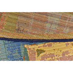 Outdoor Area Rug, 8' x 11'4", Blue with Geometric Pattern