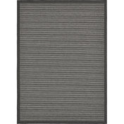 Outdoor Area Rug, 9' x 12', Gray Striped Polypropylene