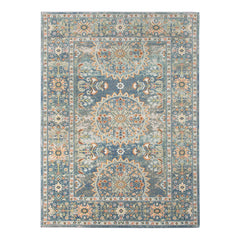 Outdoor Area Rug, Polypropylene in Blue/White/Yellow/Orange