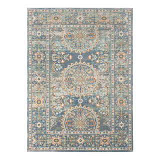 Outdoor Area Rug, Polypropylene in Blue/White/Yellow/Orange