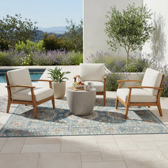 Outdoor Area Rug, Polypropylene in Blue/White/Yellow/Orange