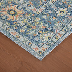 Outdoor Area Rug, Polypropylene in Blue/White/Yellow/Orange