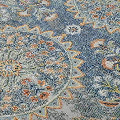 Outdoor Area Rug, Polypropylene in Blue/White/Yellow/Orange