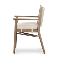 Outdoor Armchair in Natural Eucalyptus with Woven Rope Back