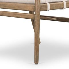 Outdoor Armchair in Natural Eucalyptus with Woven Rope Back