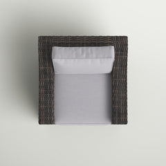 Outdoor Armchair with Gray Cushions and Espresso Aluminum Frame