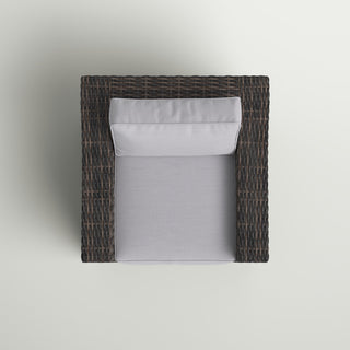 Outdoor Armchair with Gray Cushions and Espresso Aluminum Frame