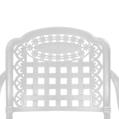 Outdoor Armchairs, Set of 2, White Cast Aluminum