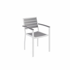 Outdoor Chair in Gray Aluminum with White Frame