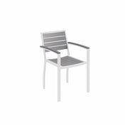 Outdoor Chair in Gray Aluminum with White Frame