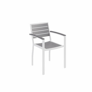 Outdoor Chair in Gray Aluminum with White Frame