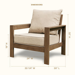 Outdoor Chair in White Aluminum with Turquoise Cushion