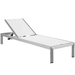 Outdoor Chaise Lounge, Aluminum Frame with Turquoise Cushions
