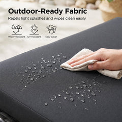 Outdoor Chaise Lounge in Gray PE Wicker with Dark Gray Cushion