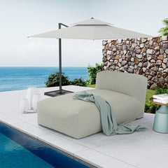Outdoor Chaise Lounge with Cushion and Polypropylene Cover