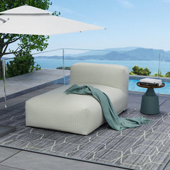 Outdoor Chaise Lounge with Cushion and Polypropylene Cover