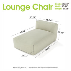 Outdoor Chaise Lounge with Cushion and Polypropylene Cover