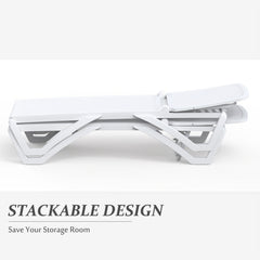 Outdoor Chaise Lounge with Side Table in White ABS Plastic