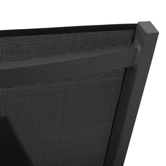 Outdoor Chaise Lounges, Set of Two, Black and Gray Mesh with Aluminum Frame