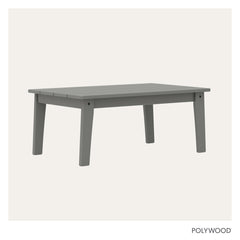 Outdoor Coffee Table, High-Density Polyethylene, Slate Gray
