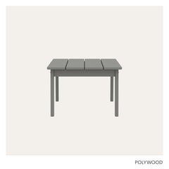 Outdoor Coffee Table, High-Density Polyethylene, Slate Gray
