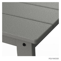 Outdoor Coffee Table, High-Density Polyethylene, Slate Gray