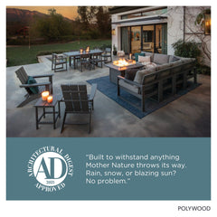 Outdoor Coffee Table, High-Density Polyethylene, Slate Gray