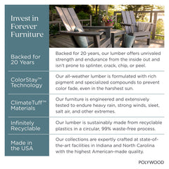 Outdoor Coffee Table, High-Density Polyethylene, Slate Gray