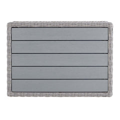 Outdoor Coffee Table in Light Gray Synthetic Wicker with Aluminum Frame