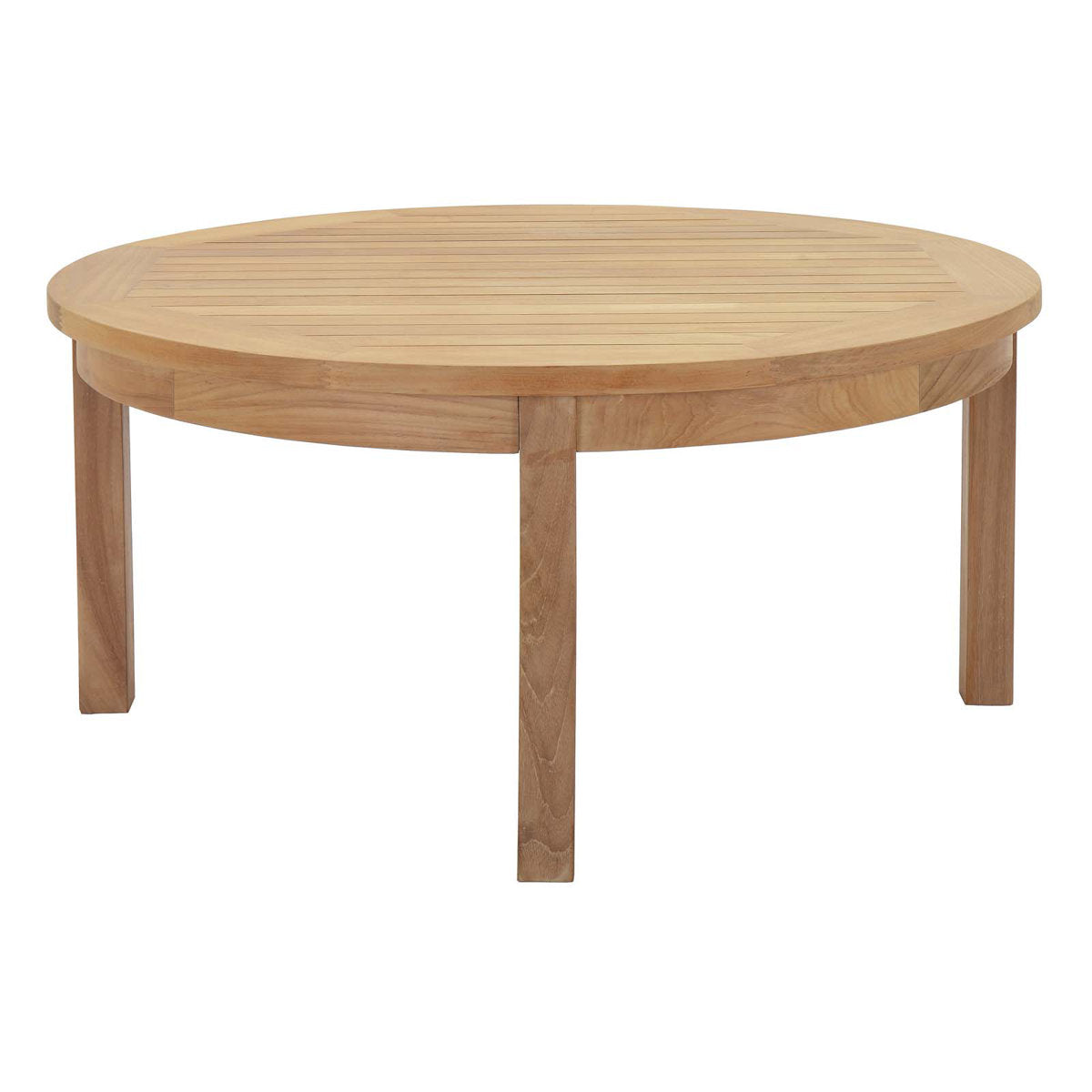 Outdoor Coffee Table in Solid Teak Wood, Brown