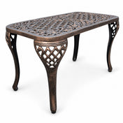 Outdoor Coffee Table, Rectangular Aluminum in Antique Bronze