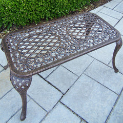 Outdoor Coffee Table, Rectangular Aluminum in Antique Bronze