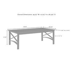 Outdoor Coffee Table, Rectangular Metal in Oil Rubbed Bronze