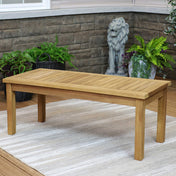 Outdoor Coffee Table, Rectangular, Slatted Solid Wood in Brown