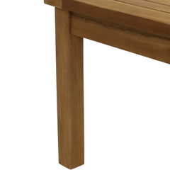 Outdoor Coffee Table, Rectangular, Slatted Solid Wood in Brown