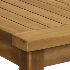 Outdoor Coffee Table, Rectangular, Slatted Solid Wood in Brown