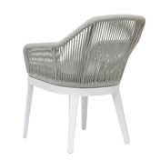 Outdoor Dining Armchair, Aluminum Frame Wrapped in Gray Olefin Rope