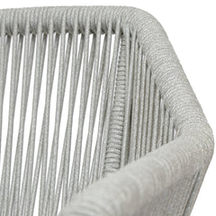 Outdoor Dining Armchair, Aluminum Frame Wrapped in Gray Olefin Rope