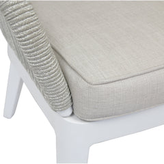 Outdoor Dining Armchair, Aluminum Frame Wrapped in Gray Olefin Rope