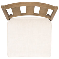 Outdoor Dining Chairs, Set of 2, Natural Eucalyptus Wood with Cream Cushions