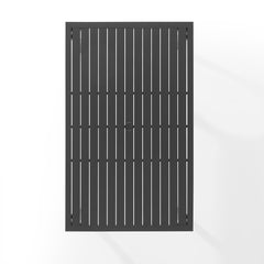 Outdoor Dining Table, Rectangular Powder-Coated Steel, Matte Black