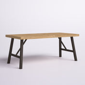Outdoor Dining Table, Seats 6, Natural Acacia Wood