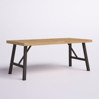 Outdoor Dining Table, Seats 6, Natural Acacia Wood