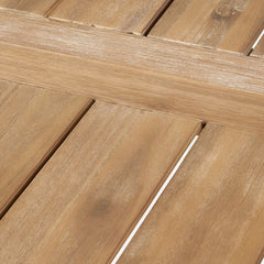 Outdoor Dining Table, Seats 6, Natural Acacia Wood