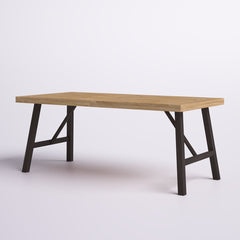 Outdoor Dining Table, Seats 6, Natural Acacia Wood